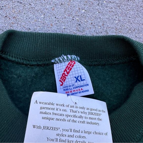 Vintage 80’s Jerzees Green Blank Crewneck Sweatshirt - Picture 5 of 8
